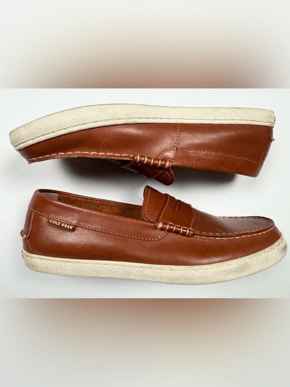 Cole Haag Men’s Pinch Maine Classic Brown Leather Penny Loafers - Picture 4 of 9